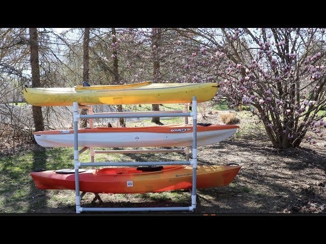 1. A Cheap and Easy PVC Kayak Rack/