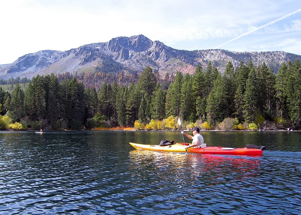 Kayaking at Fallen Leaf Lake Marina in California