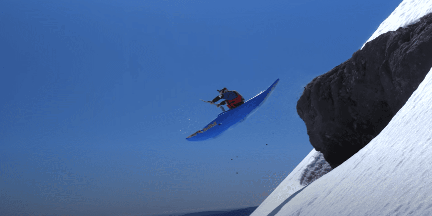 Kayaking At 100km/h On Snow