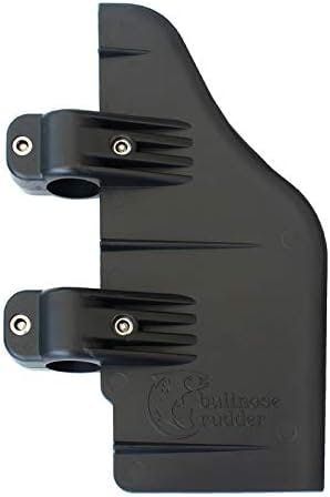 Bullnose Rudder clamp on boat rudder fits a 1.125" transom trolling motor shaft. Commonly used for, inflatable Pontoon, Pelican Bass Raider 10E, fishing Kayak, Canoe, Jon boat, etc. USA Manufactured