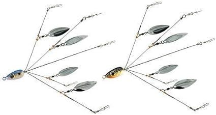 5 Arms Alabama Umbrella Rig Fishing Ultralight Tripod Bass Lures Bait Kit Junior Ultralight Willow Blade Multi-Lure Rig