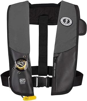 Mustang Survival Corp Inflatable PFD with HIT (Auto Hydrostatic) and Bright Fluorescent Inflation Cell