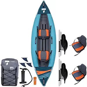 TAHE Beach LP Premium Inflatable Kayak Complete Package Including Kayak, Seat, Paddle, Pump and Travel/Storage Bag