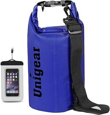 Unigear Dry Bag Waterproof, Floating and Lightweight Bags for Kayaking, Boating, Fishing, Swimming and Camping with Waterproof Phone Case
