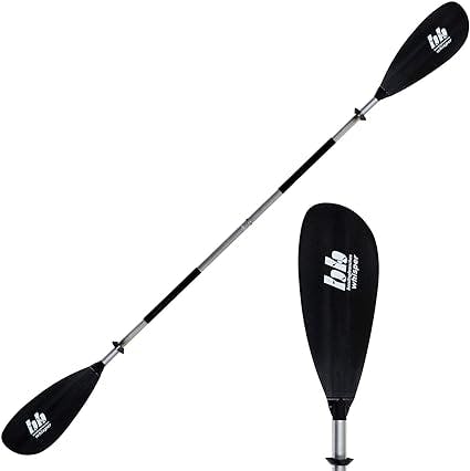 BENDING BRANCHES Whisper 2-Piece Snap-Button Recreational Kayak Paddle; (Aluminum Shaft/Black Blade)