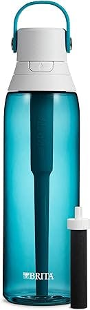 Brita Insulated Filtered Water Bottle with Straw, Reusable, Christmas Gift and Stocking Stuffer For Men and Women, BPA Free Plastic, Sea Glass, 26 Ounce