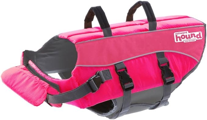 Outward Hound Ripstop Extra Large Dog Life Jacket Life Preserver for Dogs, Pink, X-Large