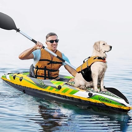 Valwix 2 Person Inflatable Kayak for Adults w/ Sun Canopy , Paddles, Seats & Pump, Blow Up Kayak for Recreational Touring, Portable Tandem Kayak 600lbs Capacity…