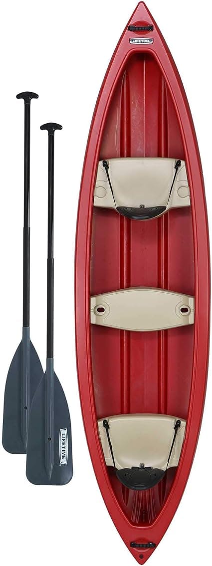 Lifetime Kodiak Canoe with 2 Paddles, Red, 13'