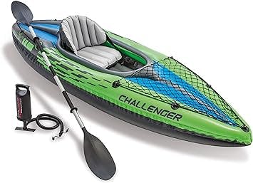 Intex Challenger Kayak, Man Inflatable Canoe with Aluminum 