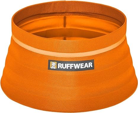 RUFFWEAR, Bivy Bowl Collapsible Ultralight and Packable Dog Bowl, Salamander Orange, Medium
