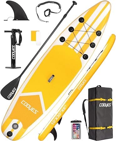 Cooyes Paddle Board, 10ft/10.6ft Inflatable Paddle Board, Stand up Paddle Board with Premium SUP Accessories & Backpack, Emergency Repair Kit, Non-Slip Deck & More - Extra-Light ISUP