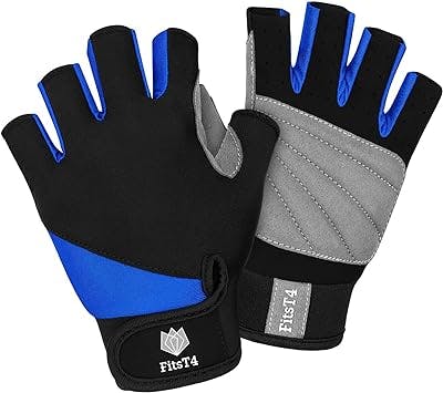 FitsT4 Half Finger Padded Palm Gloves for Water Ski, Canoeing