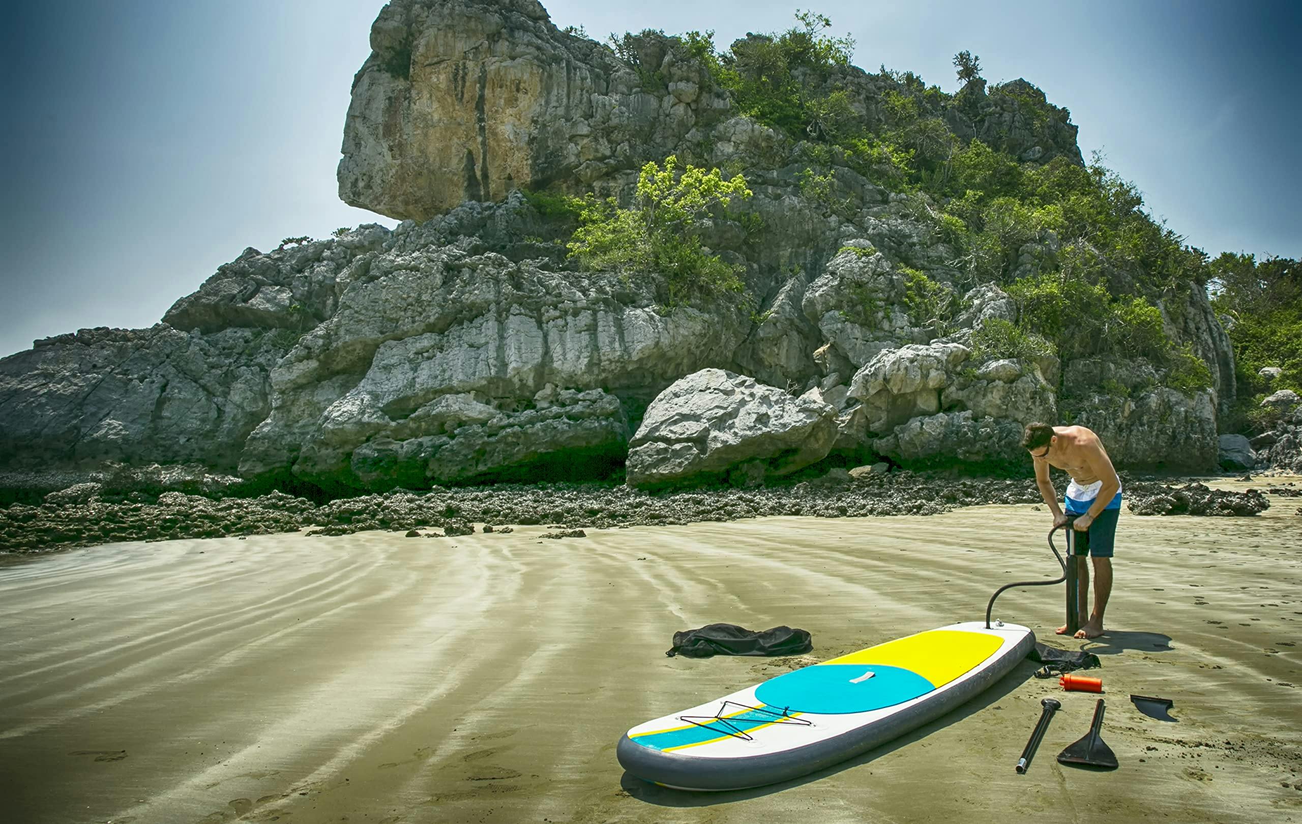 Hybrid Stand-Up Paddleboard/Kayak With Foot Pegs