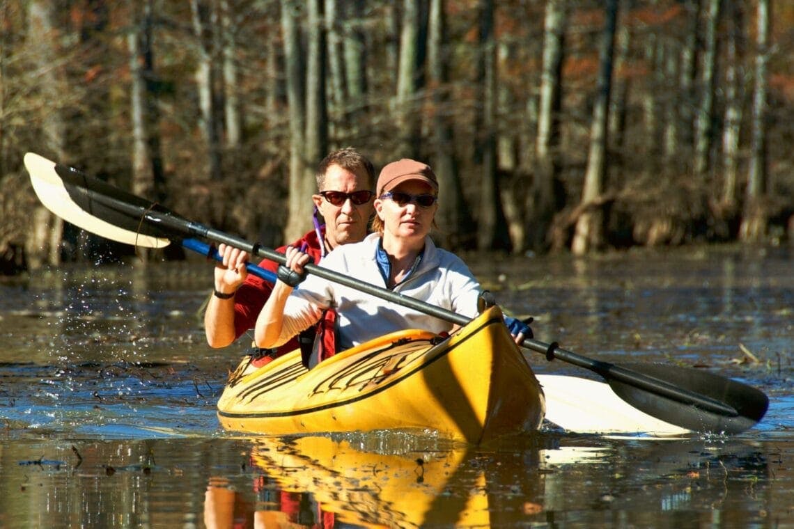Two People Kayaking